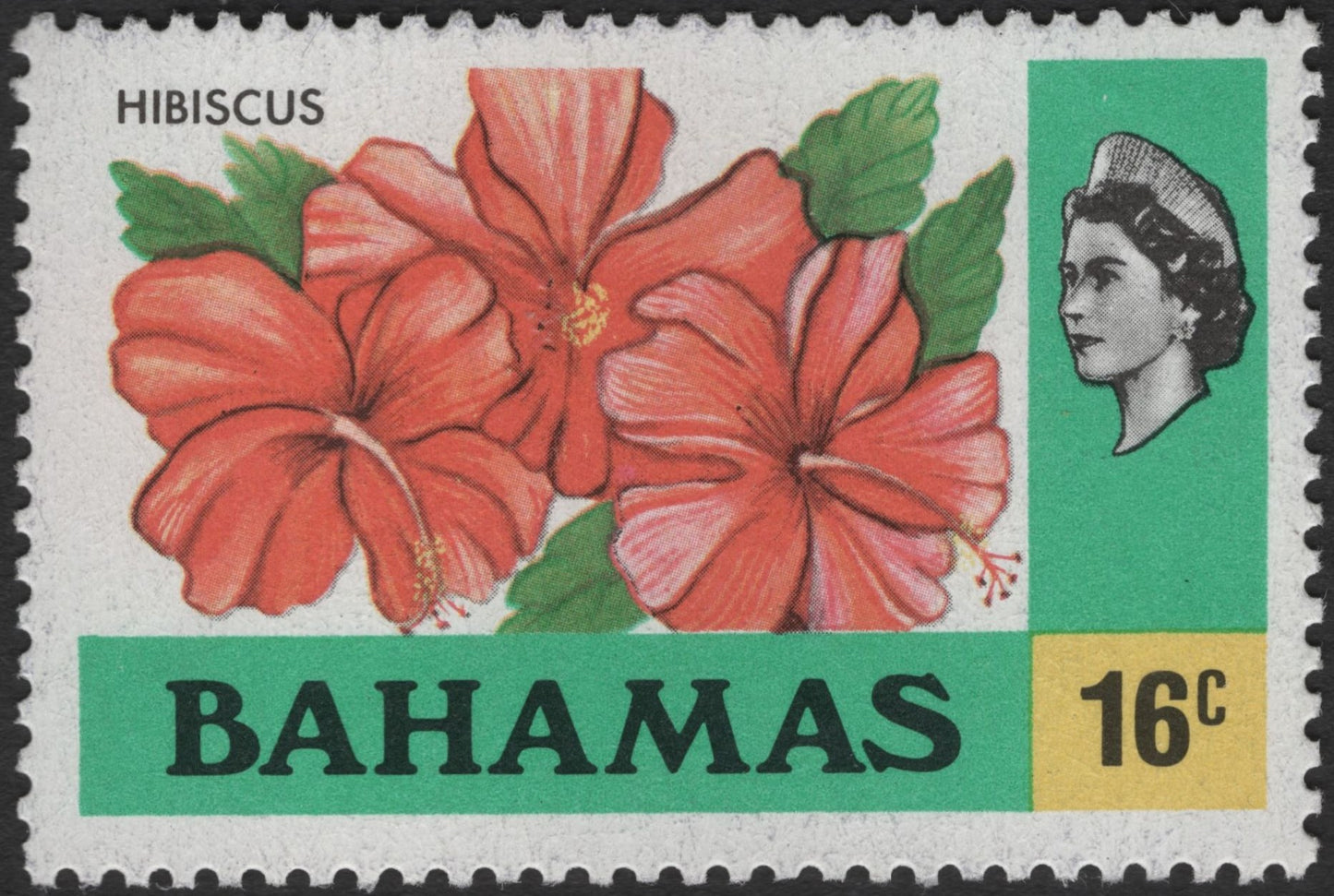 SCG3209 - Bahamas 16c Hibiscus Stamp (Queen Elizabeth II)