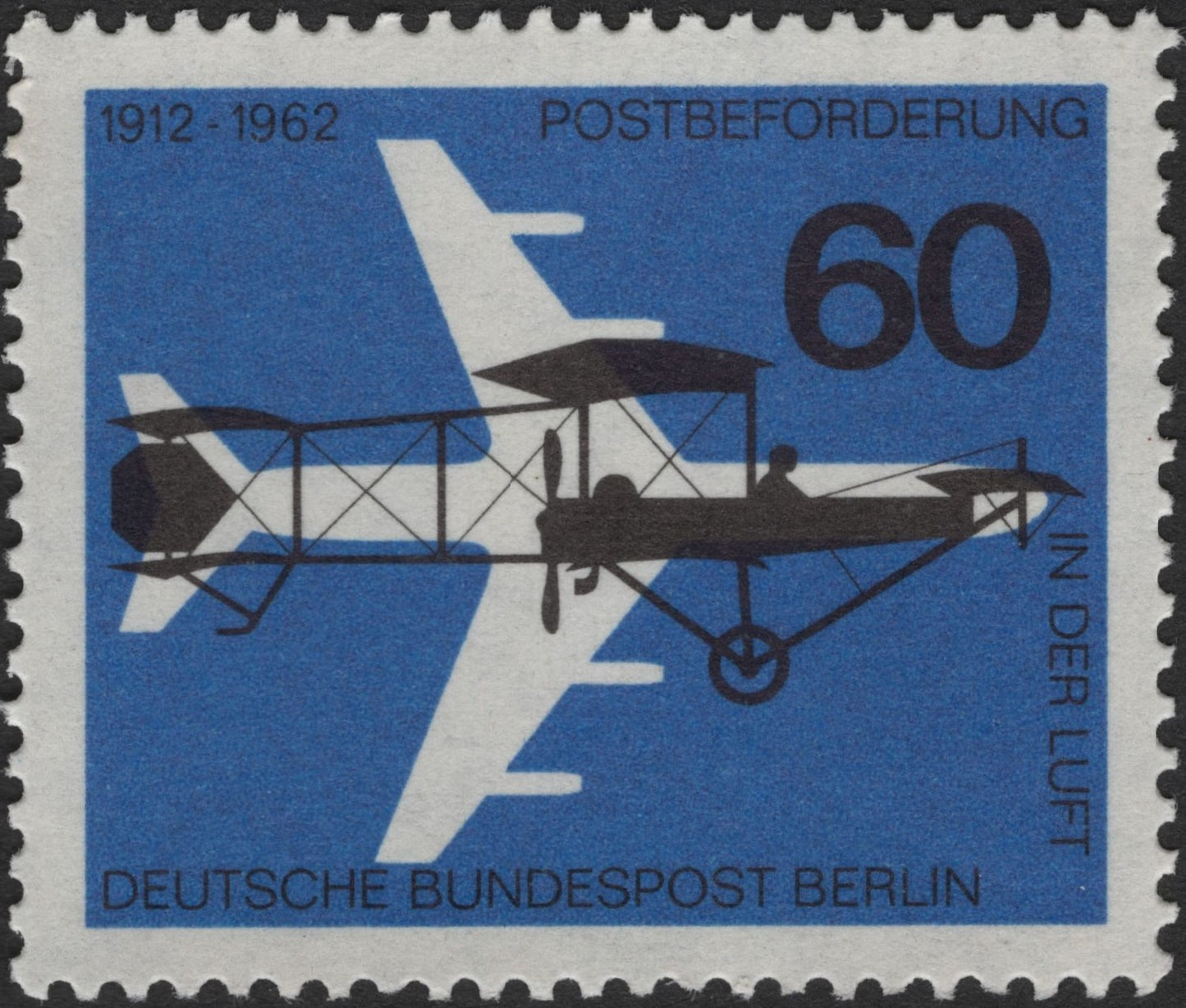SCG3266 - Germany 1962 Airmail Anniversary Stamp – 50 Years of Aerial Mail