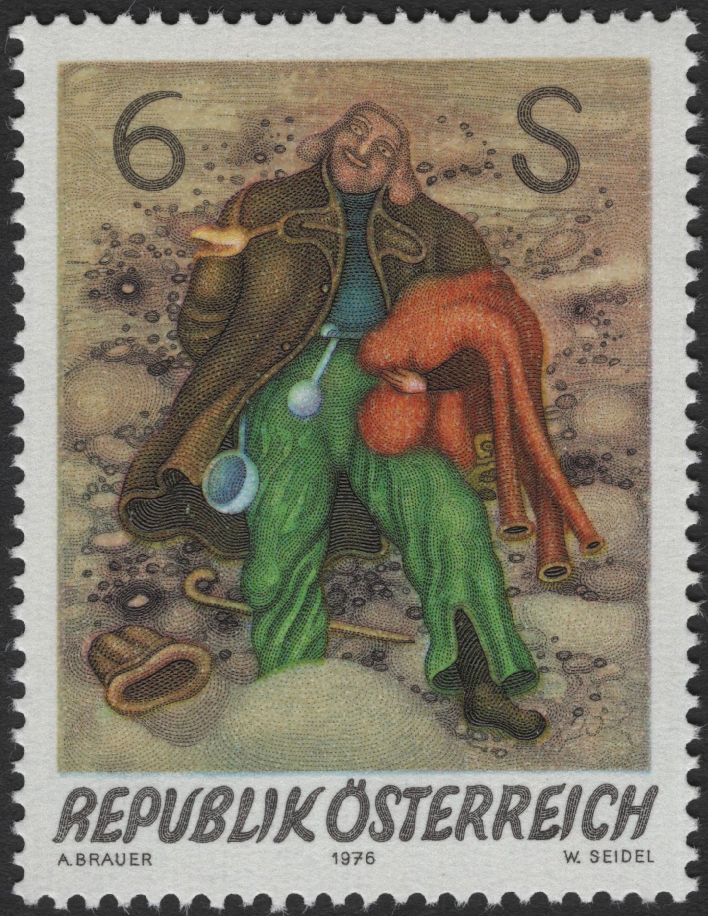 SCG3311 - Austria 1976 – Modern Art by Arik Brauer (6s)
