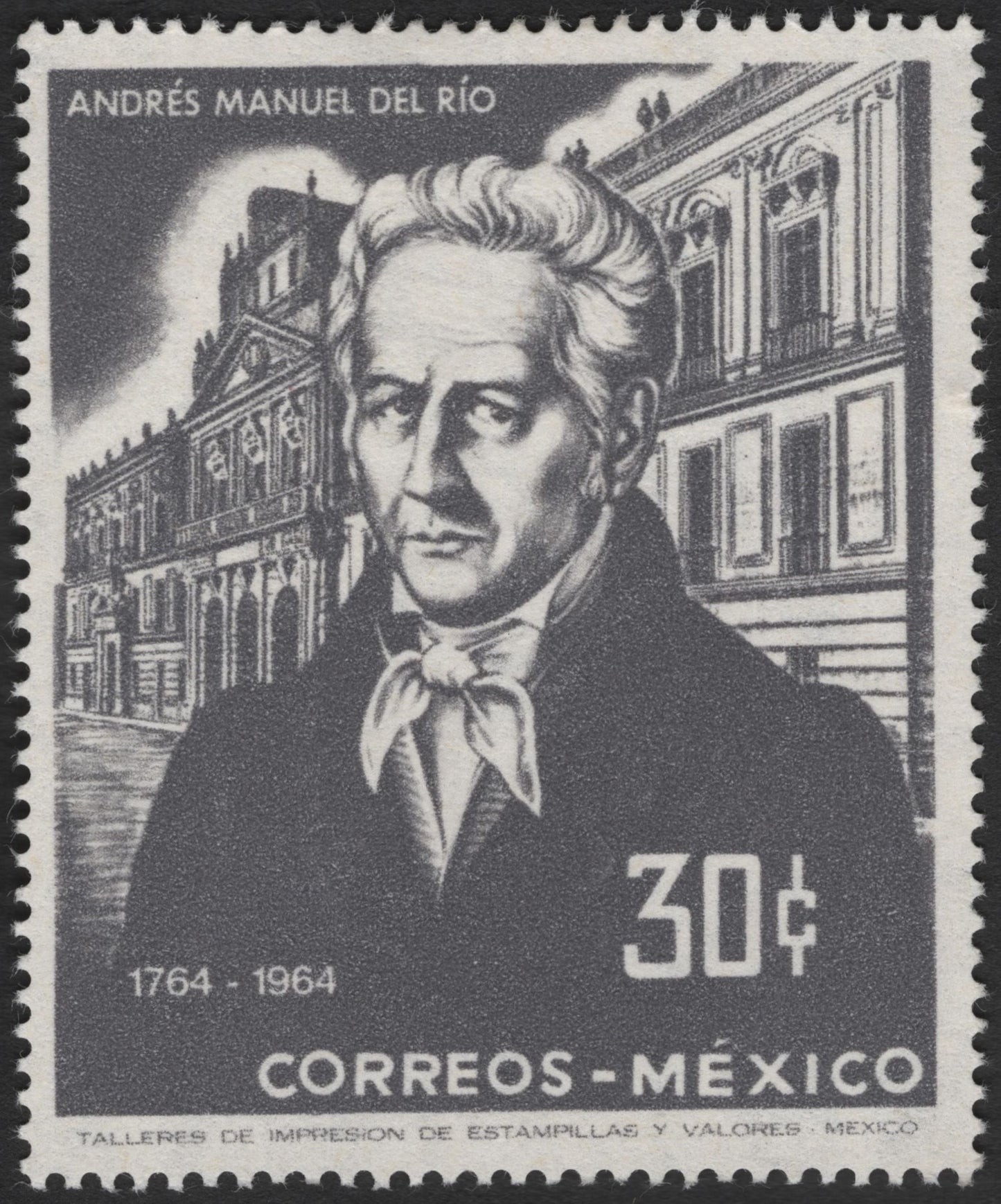 SCG3296 - Mexico 1964 – Andrés Manuel del Río 30¢ Stamp