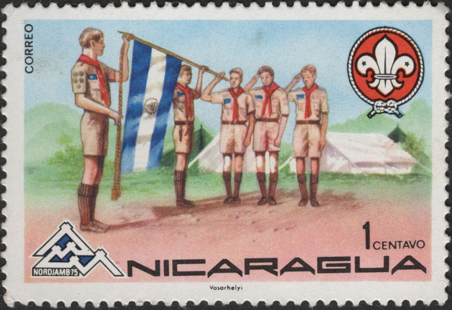 SCG3423 - Nicaragua 1975 Boy Scouts Nordjamb '75 Stamp