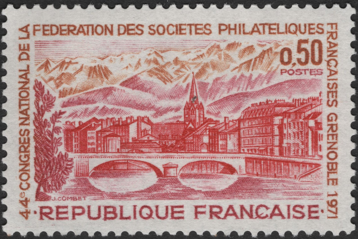 SCG3407 -  France 1971 – 44th National Philatelic Congress, Grenoble