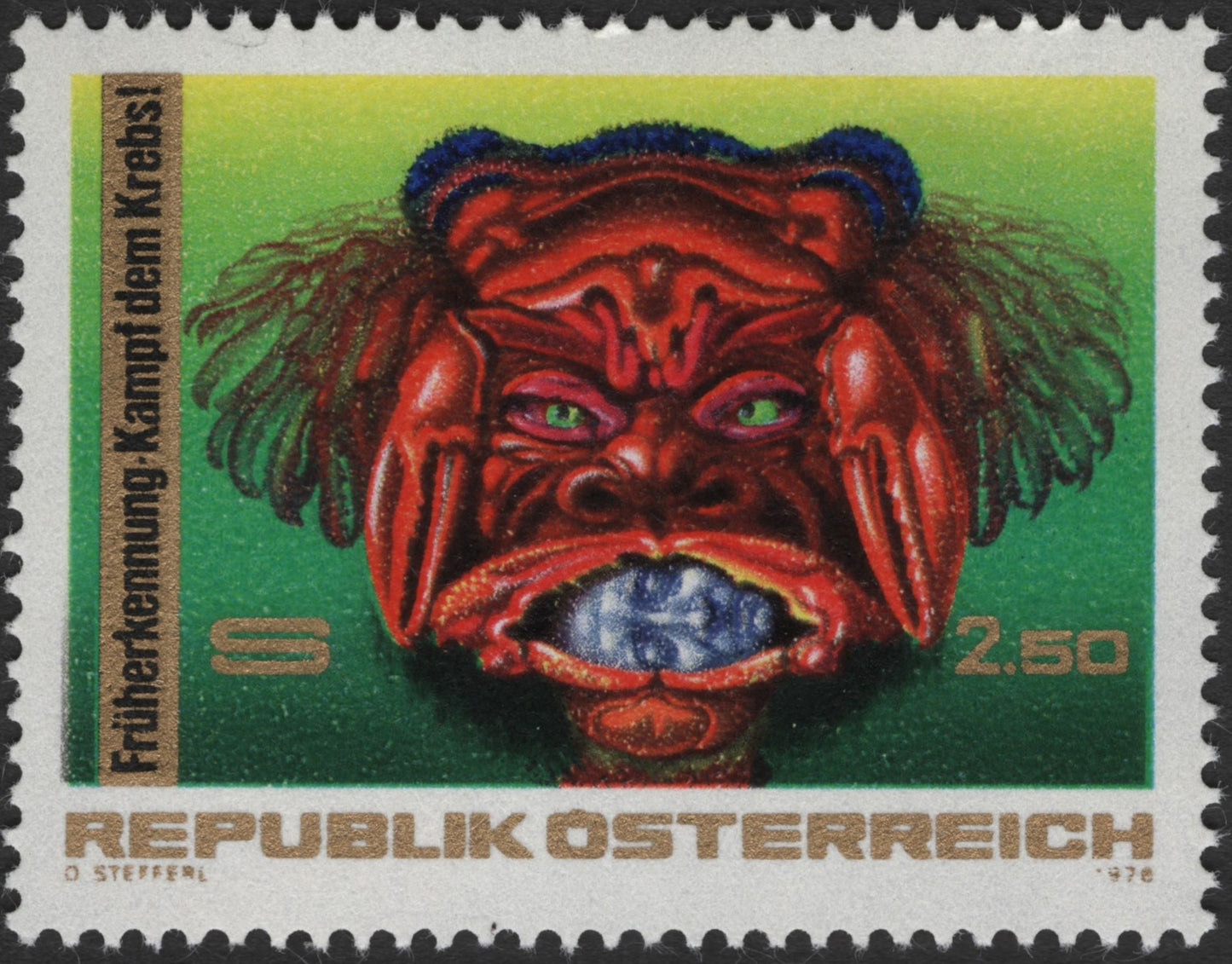 SCG3324 - Austria 1976 – Fight Cancer Campaign Stamp