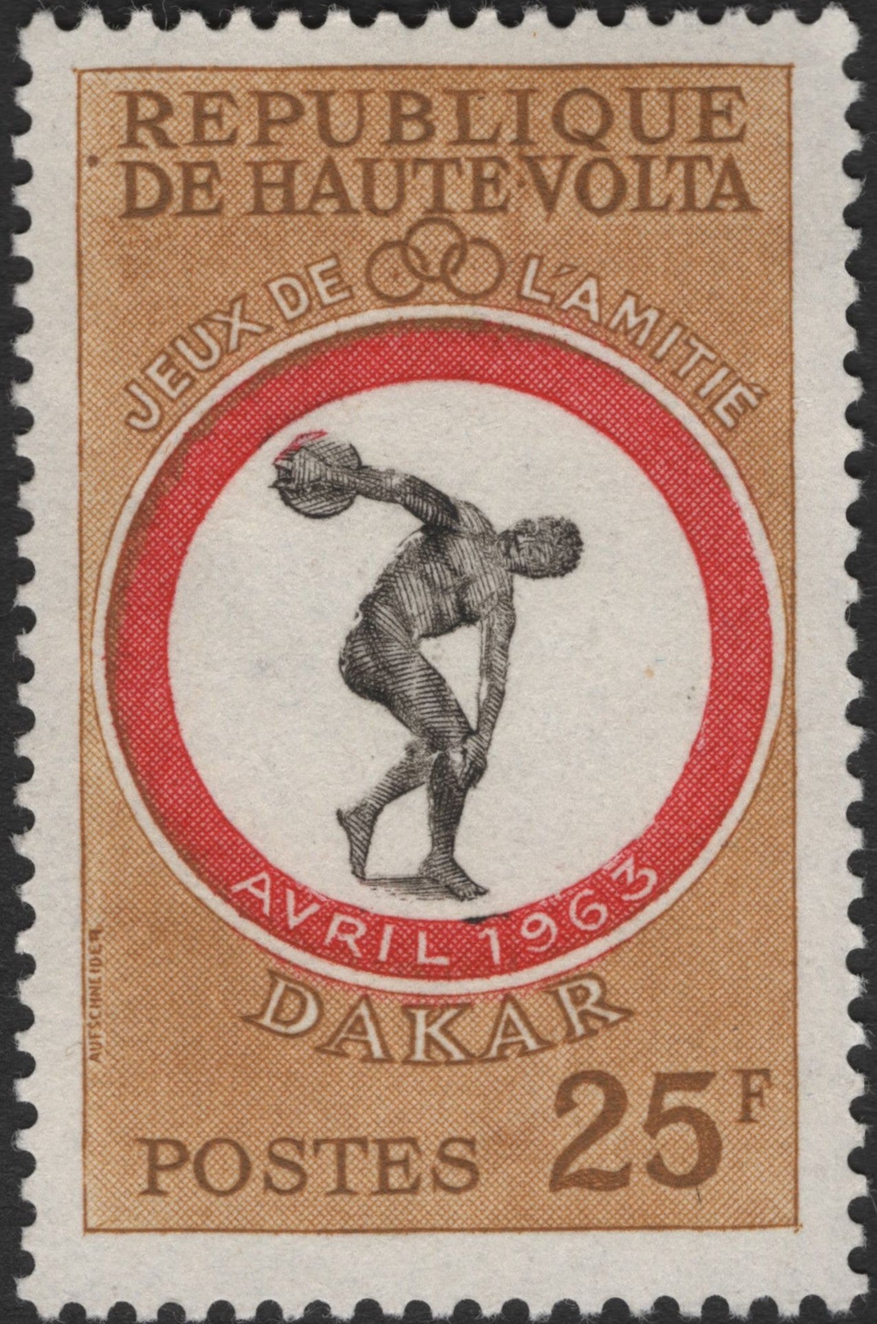 SCG3474 - 1963 Jeux de l'Amitié - Discus Thrower, Haute-Volta