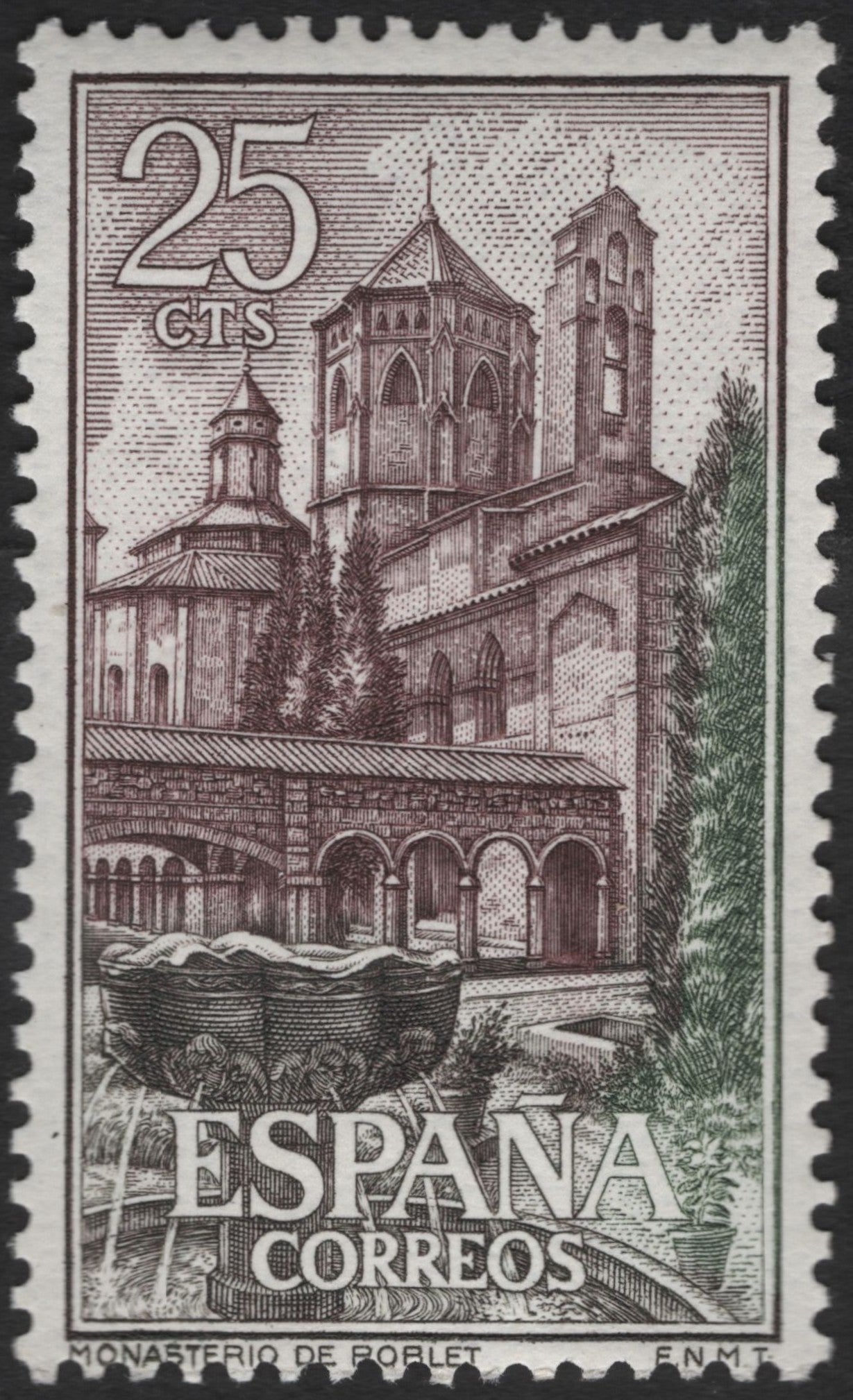 SCG3454 - Spain 25 Céntimos – Monasterio de Poblet (Architectural Series)