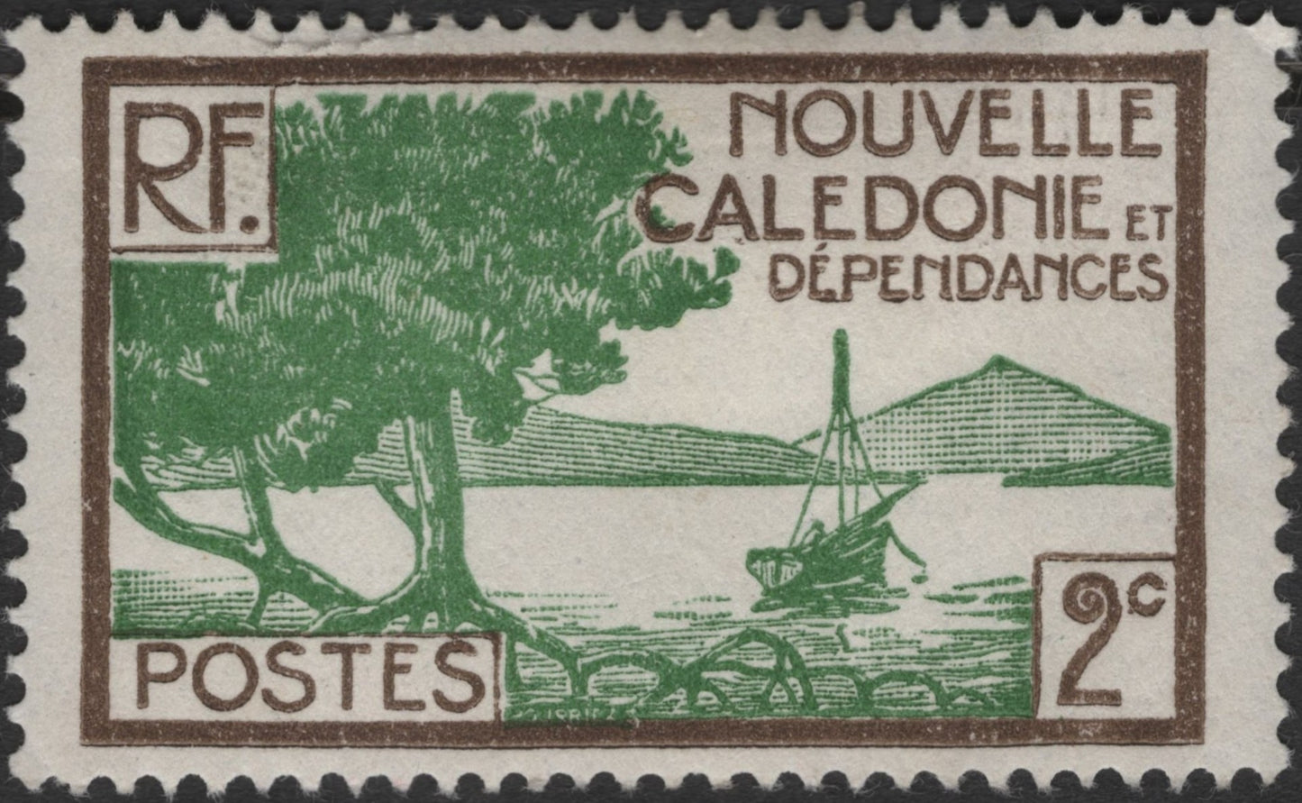 SCG3426 - New Caledonia 2c Landscape Stamp – French Colonial Issue