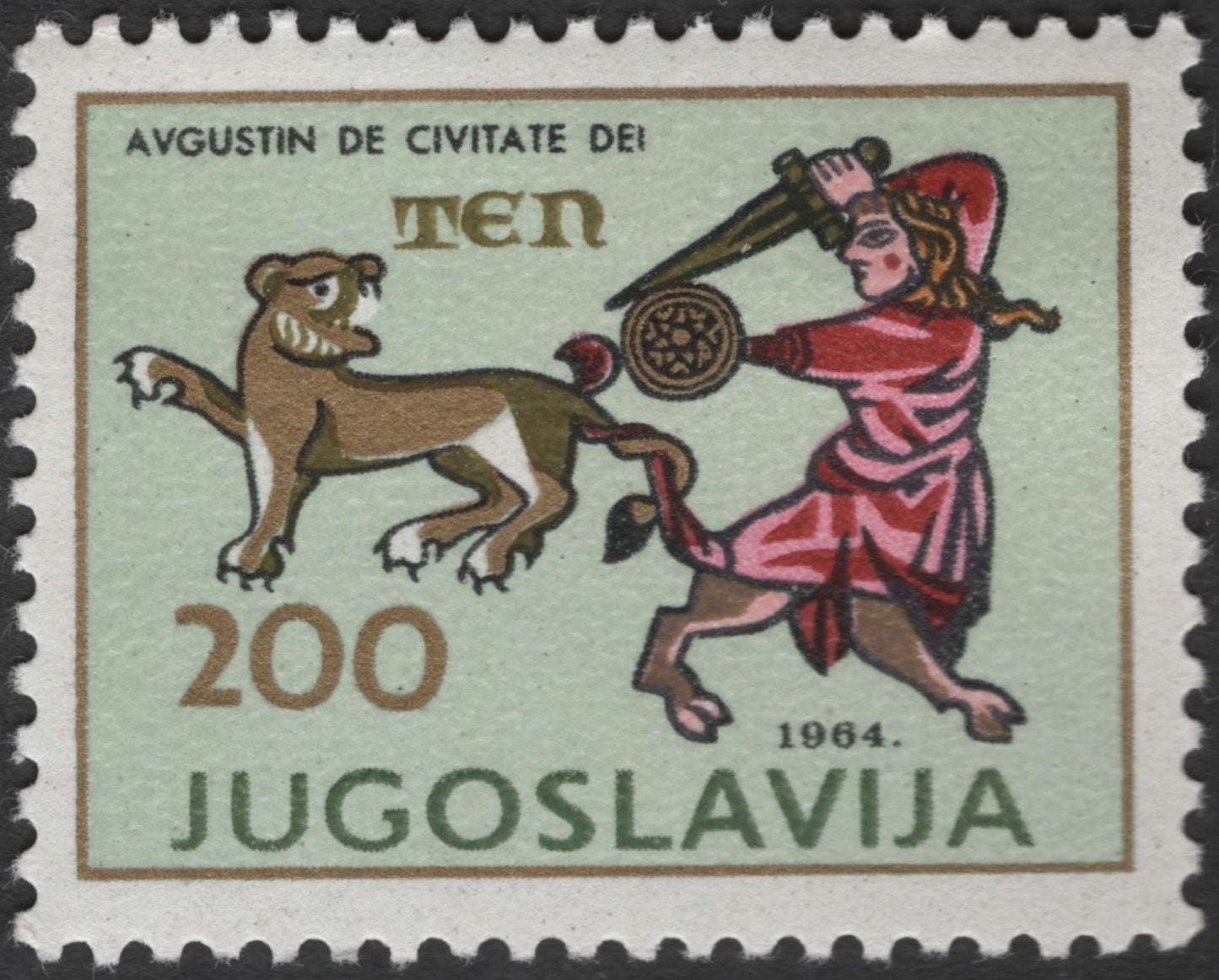 SCG3439 - Yugoslavia 1964 – St. Augustine Commemorative Stamp
