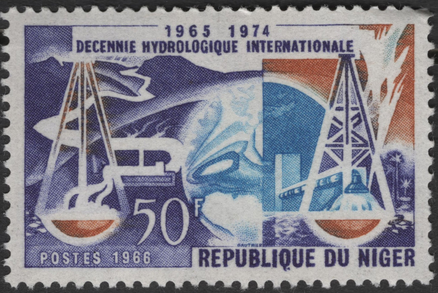 SCG3427 - Niger 1966 – International Hydrological Decade 50F Stamp
