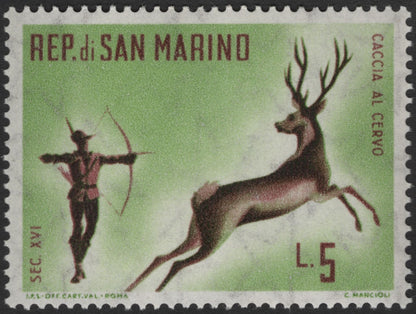 SCG3480 - San Marino – 16th Century Hunting Scenes (Set of 3 Stamps)
