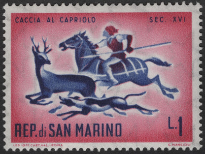 SCG3480 - San Marino – 16th Century Hunting Scenes (Set of 3 Stamps)