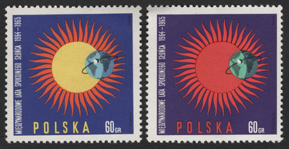 SCG3482 - Poland 1965 – International Quiet Sun Year (Pair of Varieties)