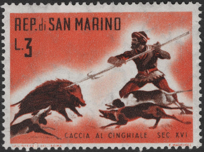 SCG3481 - San Marino 1961 – XVI Century Hunting Scenes (L.3 & L.4)