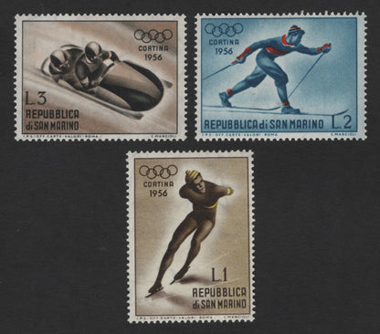 SCG3485 - San Marino 1956 Winter Olympics Sports Stamp Set