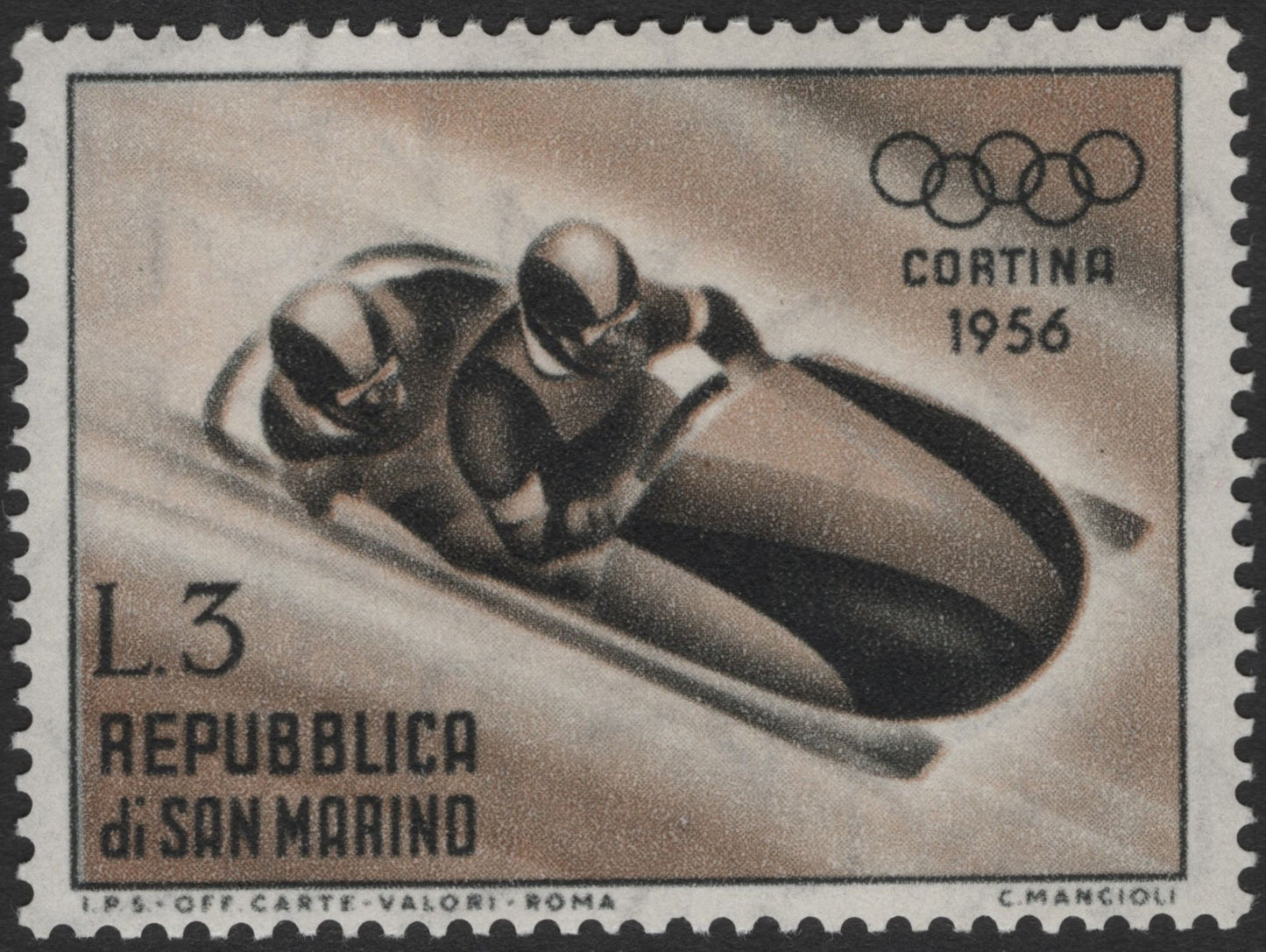 SCG3485 - San Marino 1956 Winter Olympics Sports Stamp Set