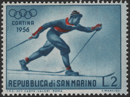 SCG3485 - San Marino 1956 Winter Olympics Sports Stamp Set