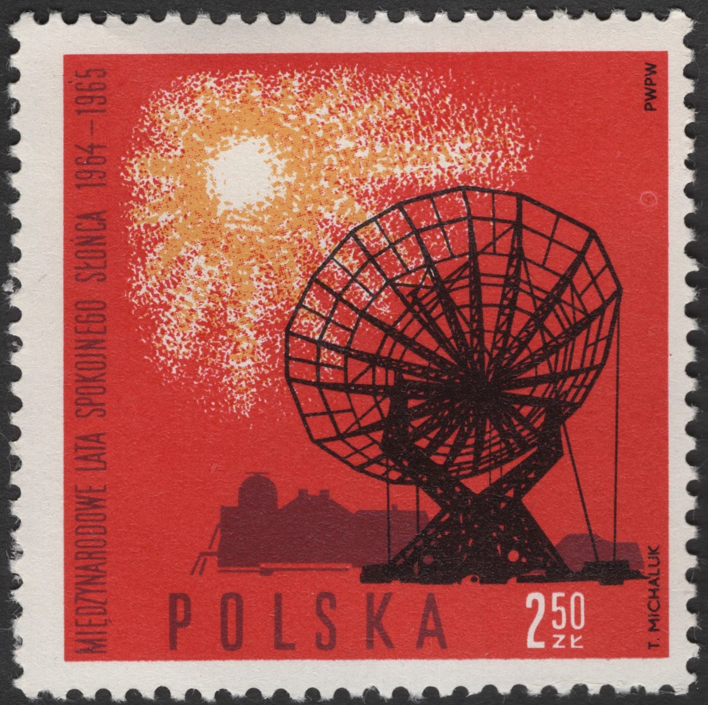 SCG3483 -  Poland 1965 – International Quiet Sun Years Stamp Pair (2.50 zł)