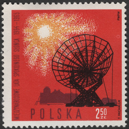 SCG3483 -  Poland 1965 – International Quiet Sun Years Stamp Pair (2.50 zł)