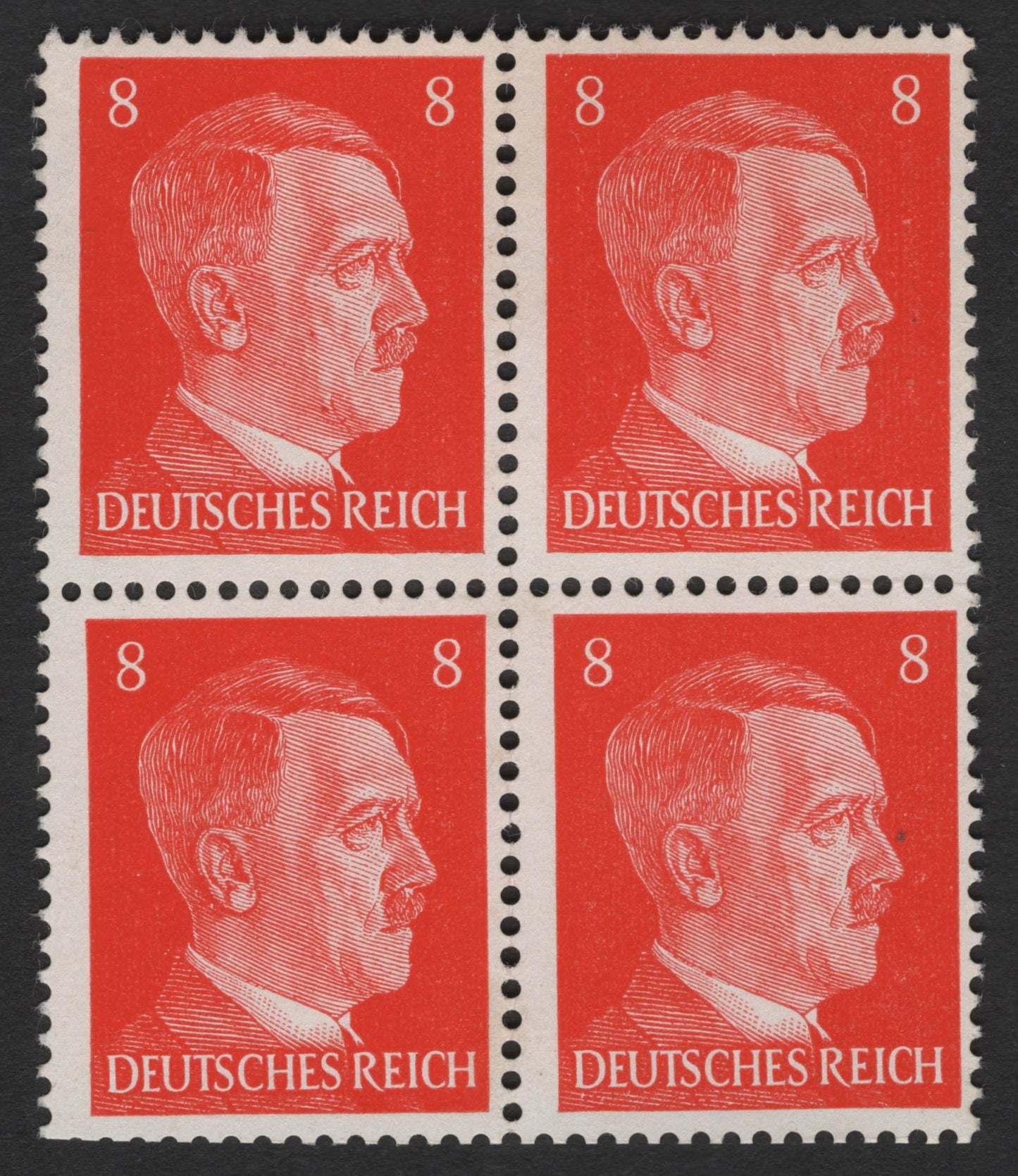 SCG3449 - Germany 8 Pfennig Hitler Stamp Block – Deutsches Reich