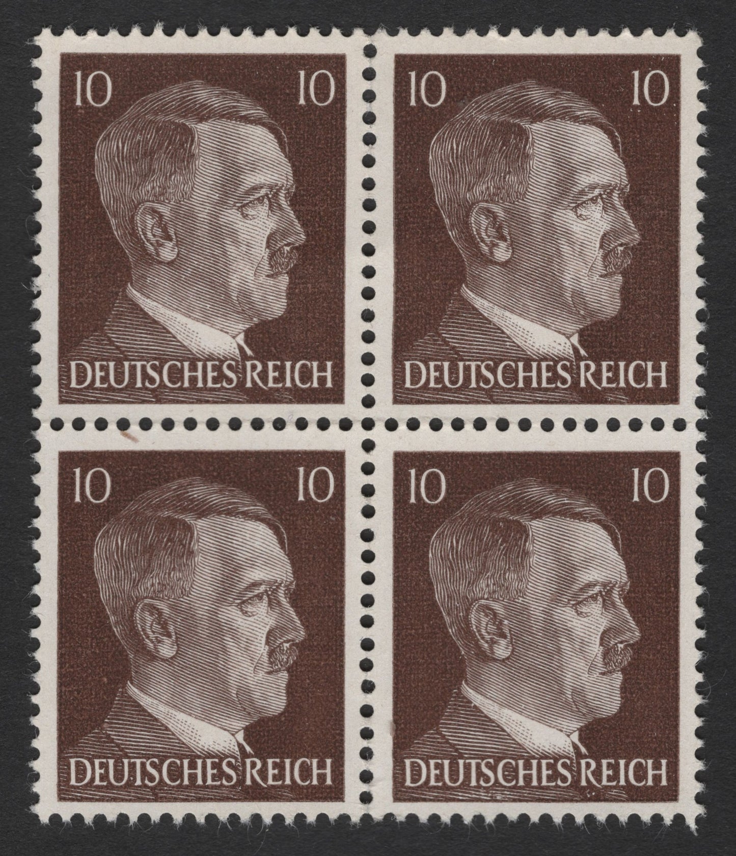 SCG3453 - Germany 10 Pfennig Hitler Definitive Stamp Block (Brown) – Deutsches Reich