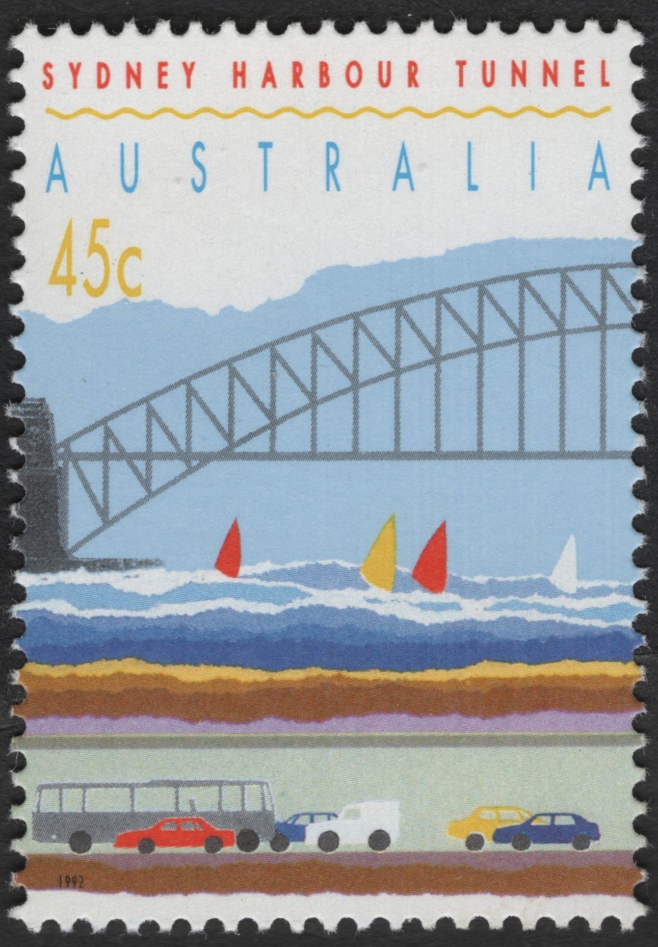 SCG3489 - Australia 1992 – Sydney Harbour Tunnel 45c Stamp