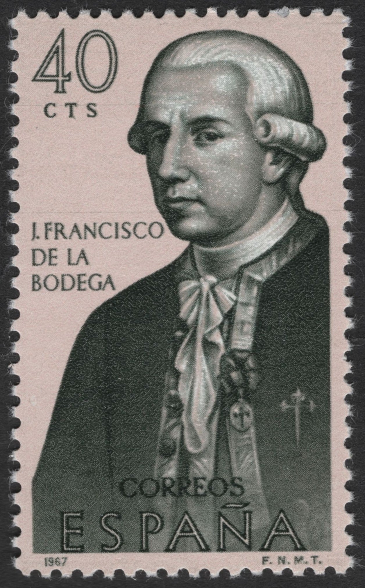 SCG3490 - Spain 1967 – J. Francisco de la Bodega 40c Stamp