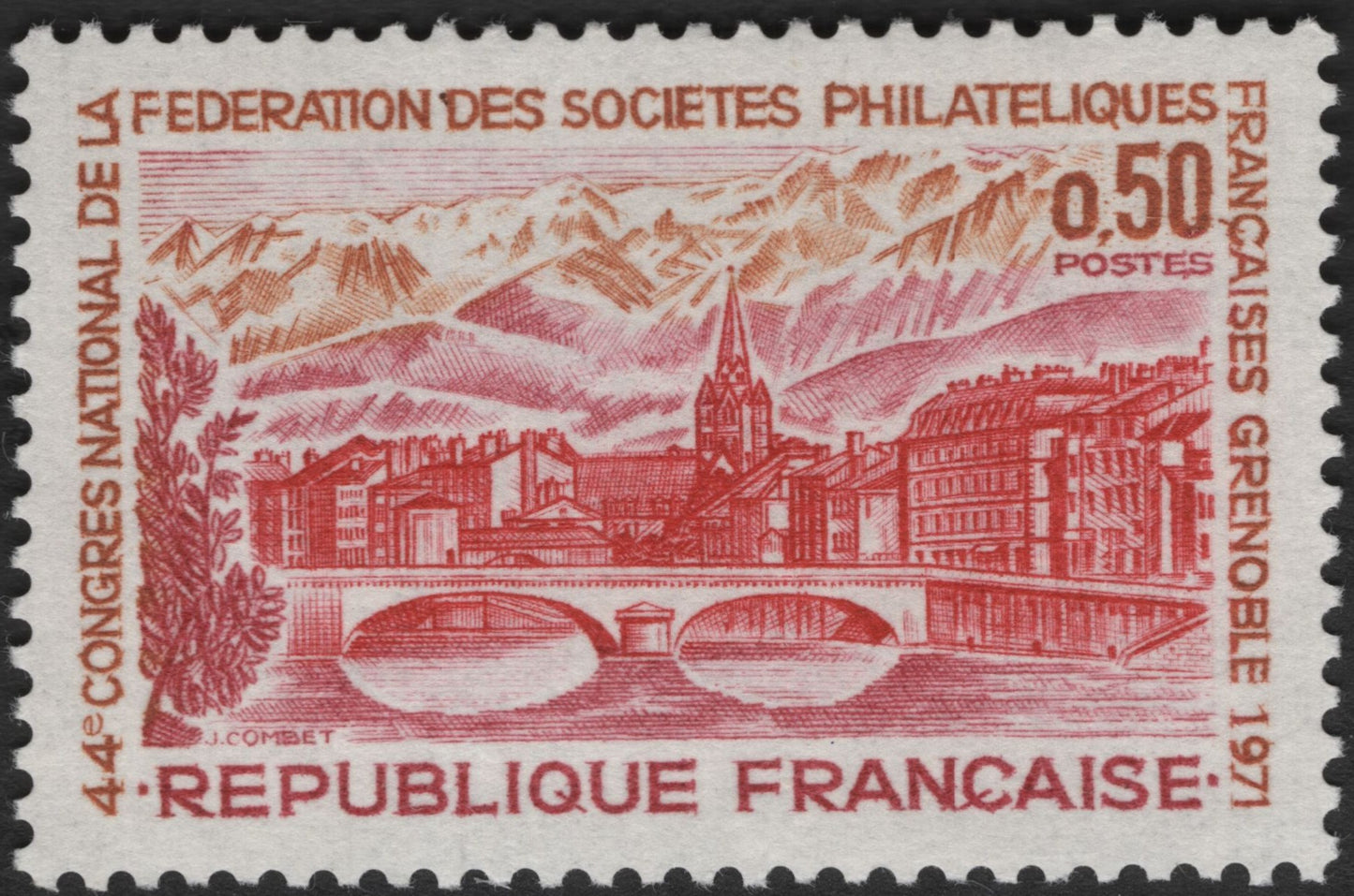 SCG3514 - France 1971 – 4th National Congress of the French Philatelic Societies Federation, Grenoble