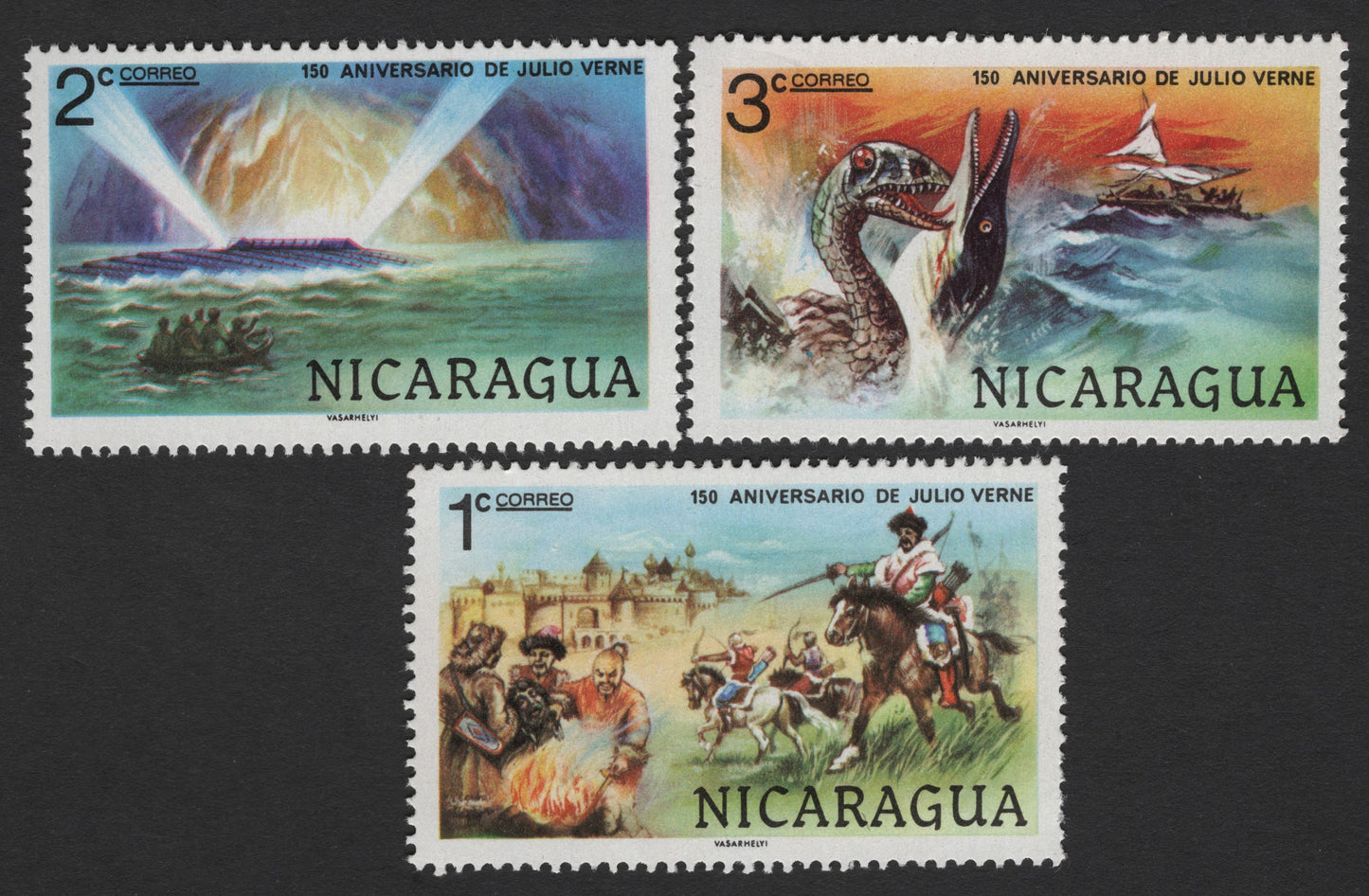 SCG3591 - Nicaragua – 150th Anniversary of Jules Verne – 1978 (Set of 3)