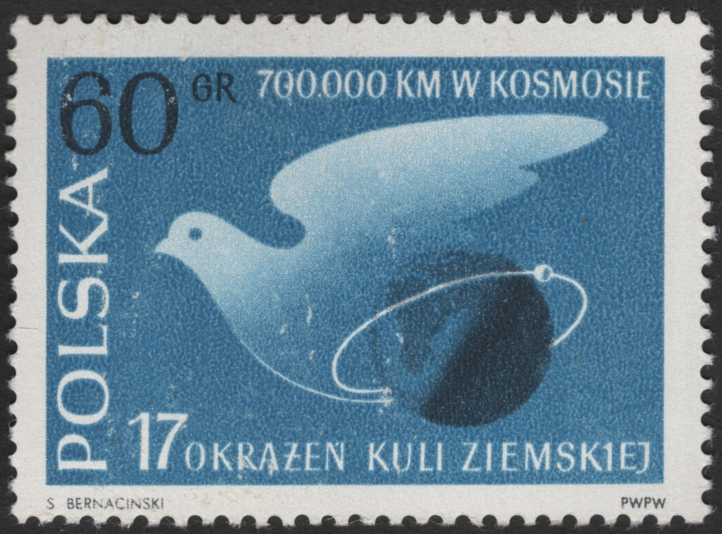 SCG3575 - Poland 1960 – 700,000 km in Space Commemorative Stamp