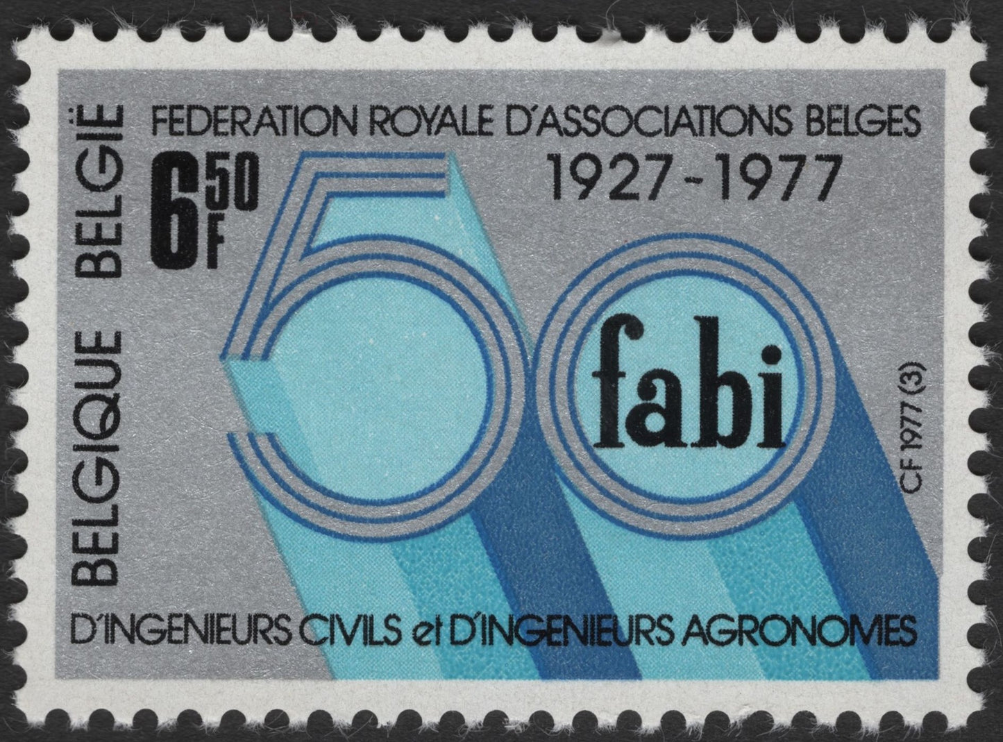 SCG3630 - Belgium – 50th Anniversary of the Royal Federation of Belgian Associations of Civil and Agricultural Engineers (1927–1977)