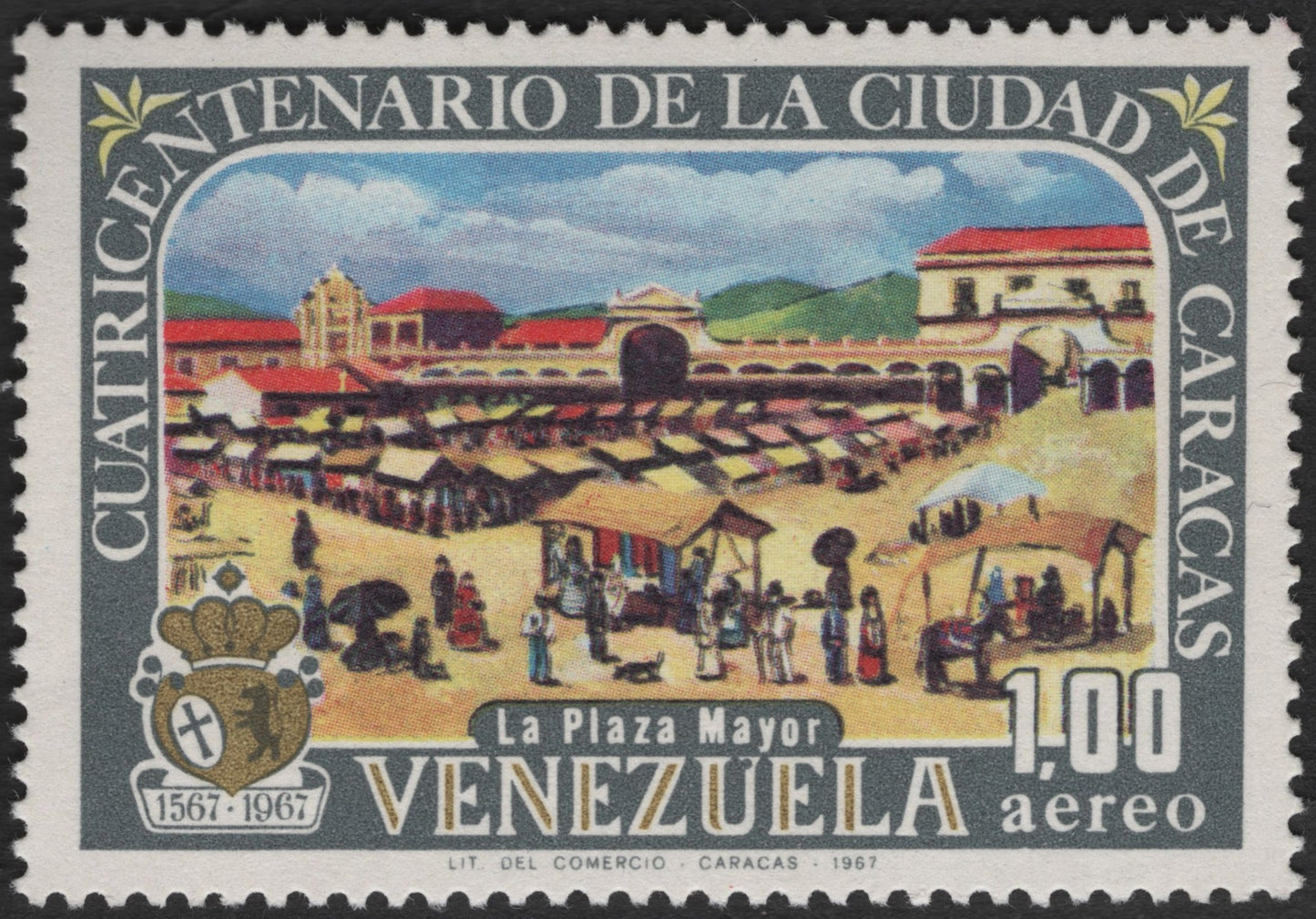 SCG3595 - Venezuela 1967 – Cuatricentenario de la Ciudad de Caracas, Plaza Mayor