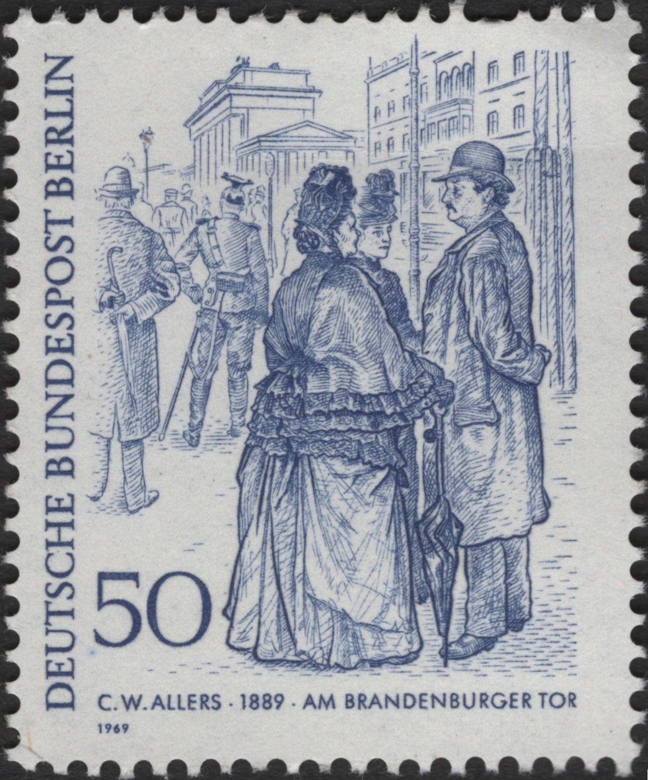 SCG3610 - 1969 Berlin 50 Pfennig – “Am Brandenburger Tor” by C.W. Allers