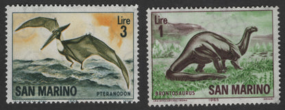 SCG3689 - San Marino 1965 Prehistoric Animals – Pteranodon & Brontosaurus