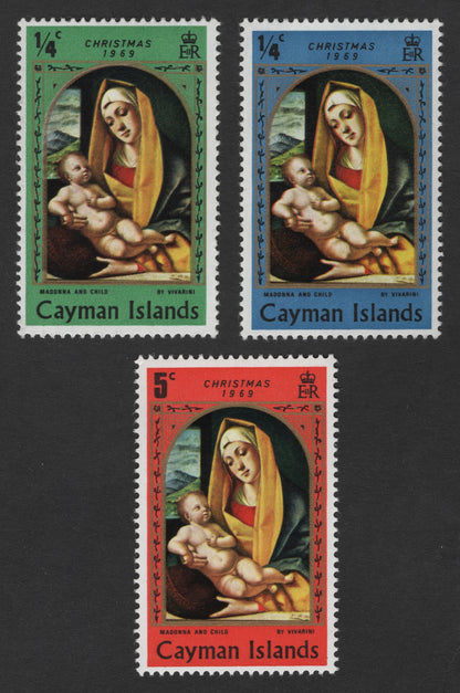 SCG3690 - Cayman Islands 1969 Christmas – Madonna and Child by Viviani (Set of 3)