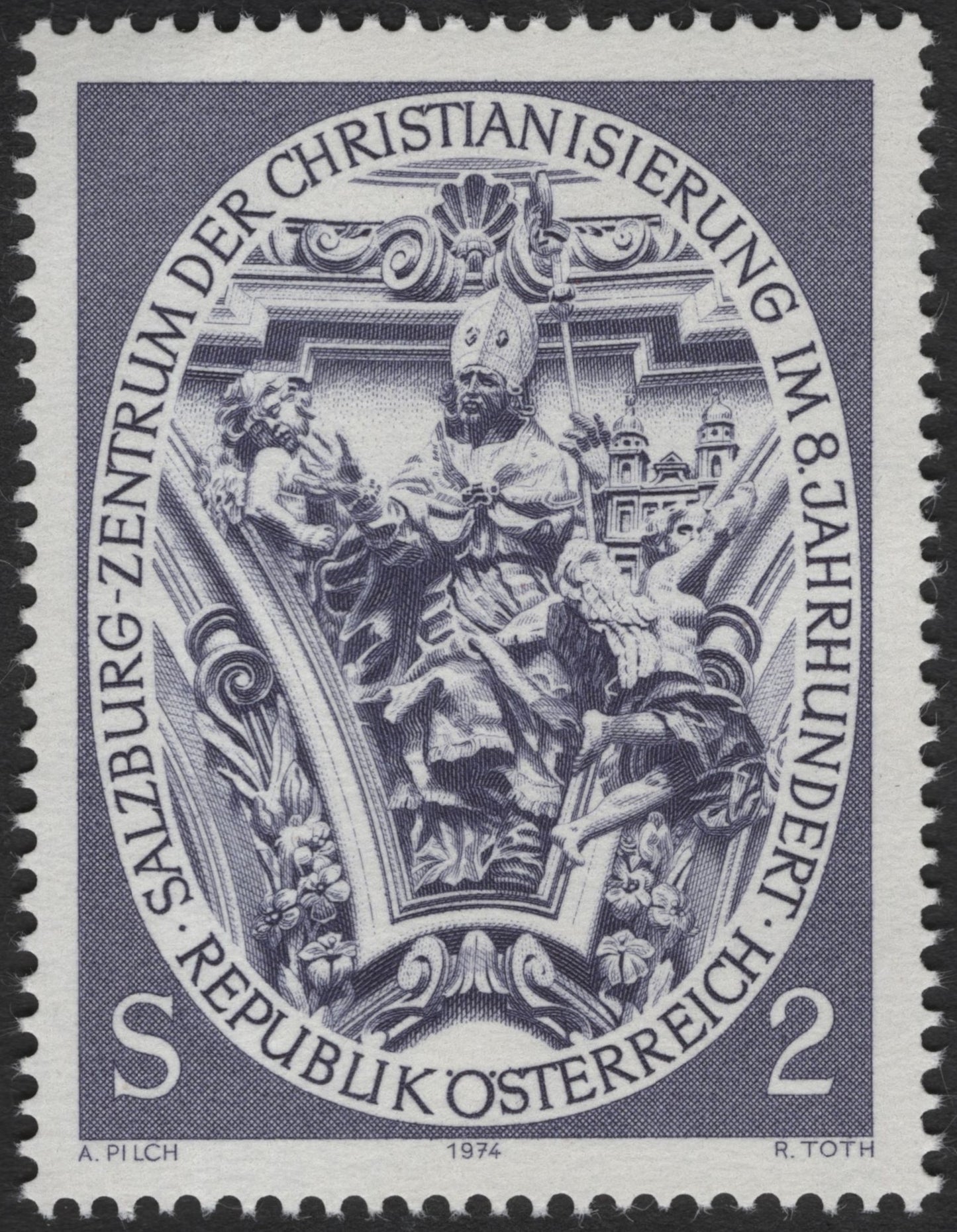 SCG3664 - Austria 1974 – Salzburg as a Christianization Center in the 8th Century