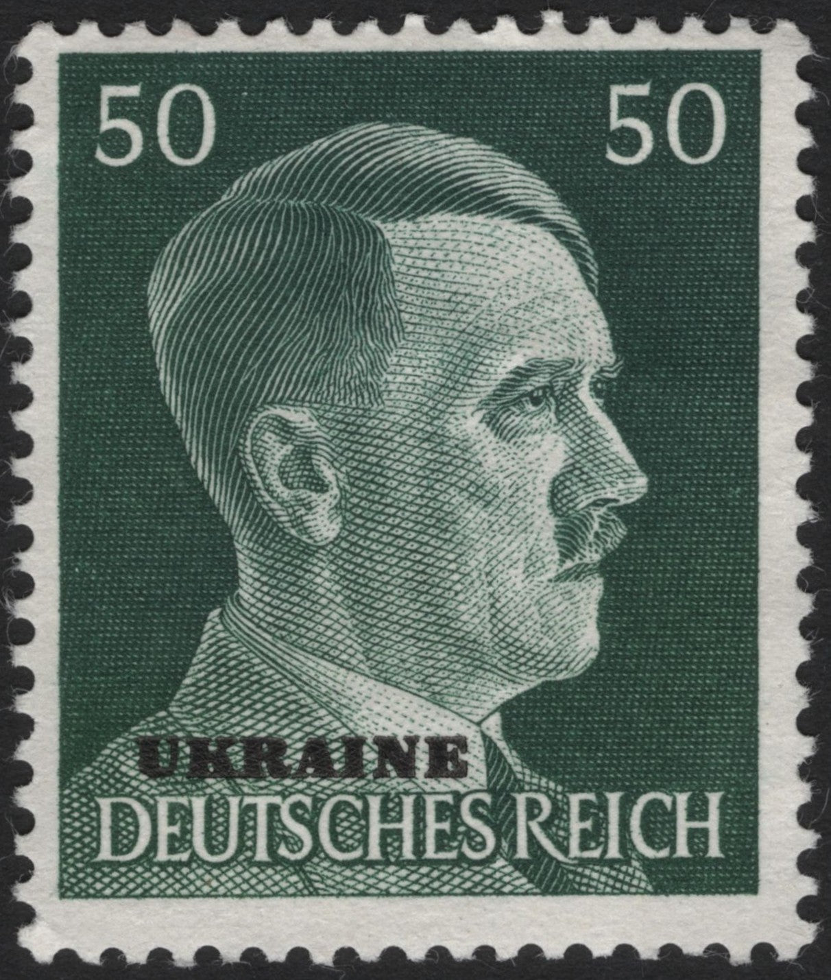 SCG3731 - Germany (Occupation Issue – Ukraine) 1941, 50 Pfennig Hitler Overprint