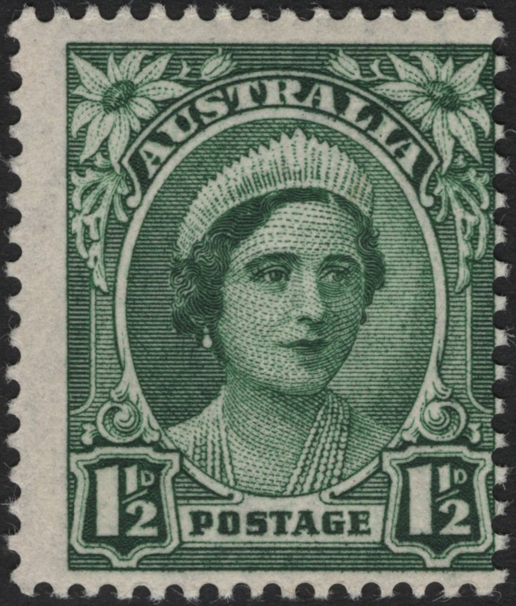 SCG3749 - Australia 1937 – Queen Elizabeth (½d Green)