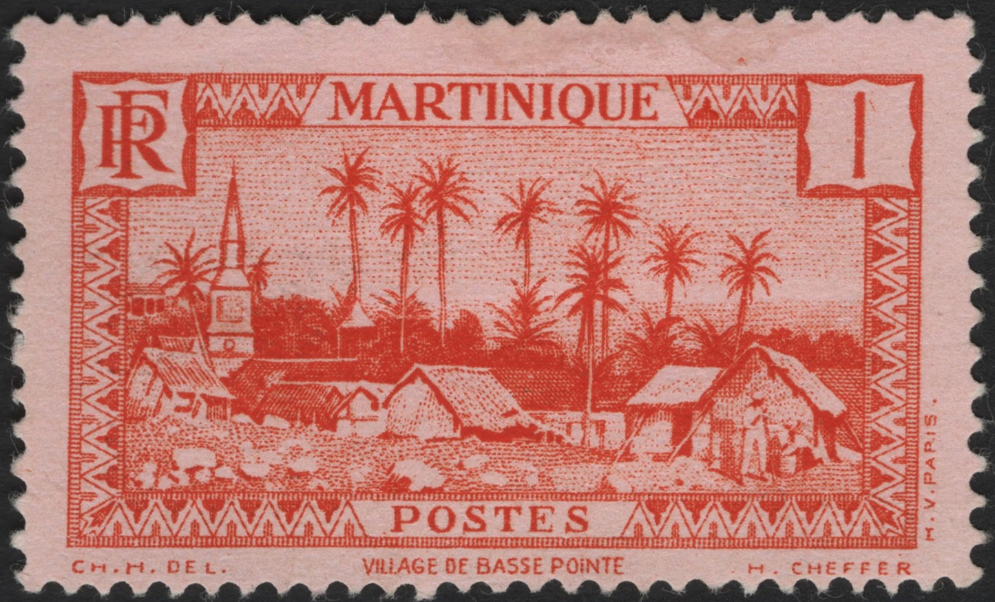 SCG3769 - Martinique 1 Centime "Village de Basse Pointe" Stamp
