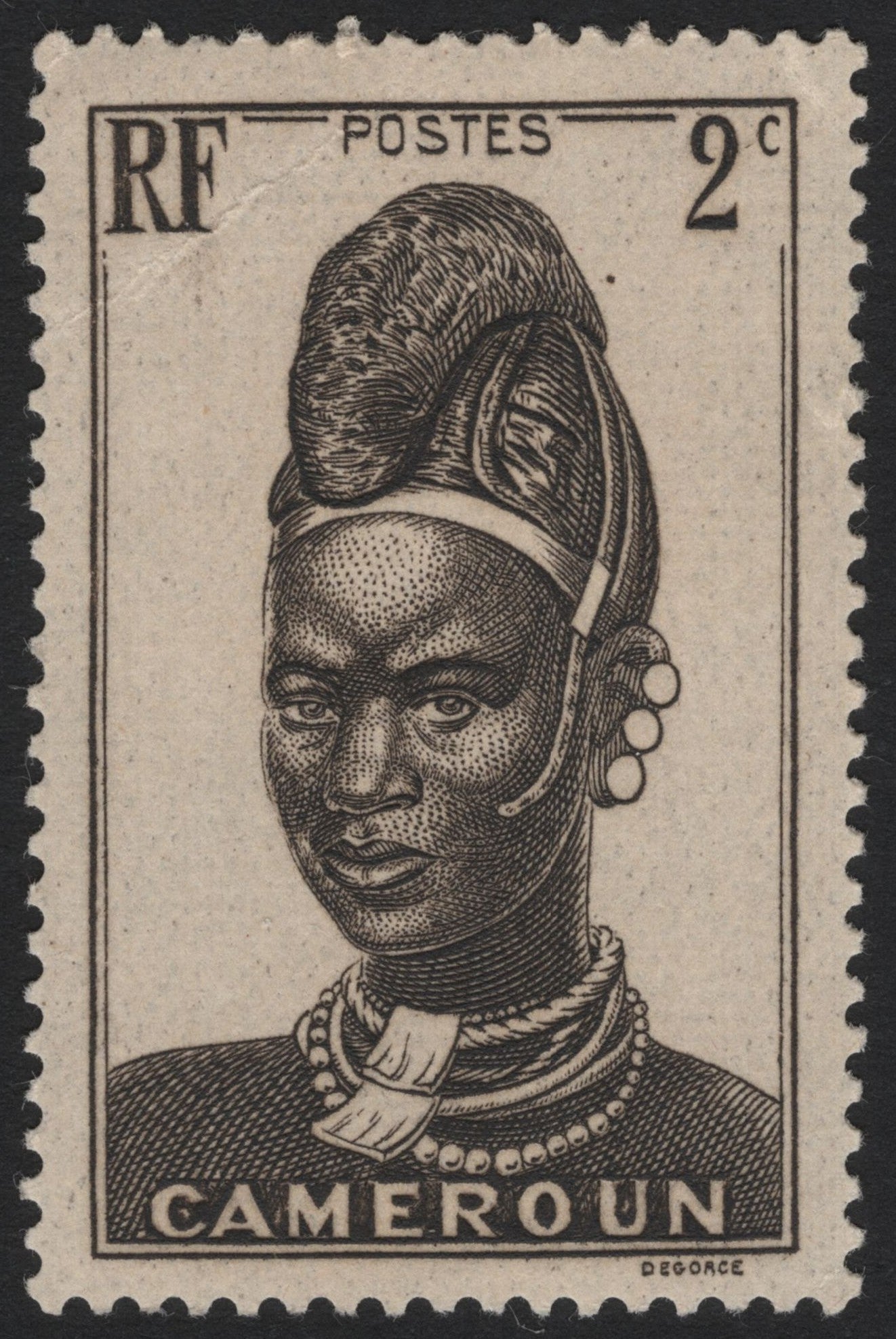 SCG3773 - Cameroon 1930s – Native Woman 2c Black