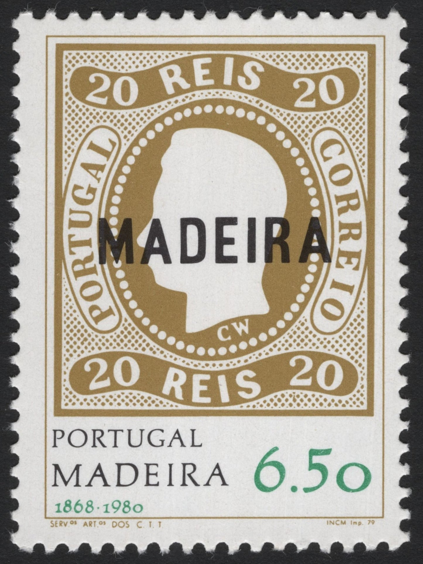 SCG3775 - Portugal Madeira 1980 – Overprint on 20 Reis Design