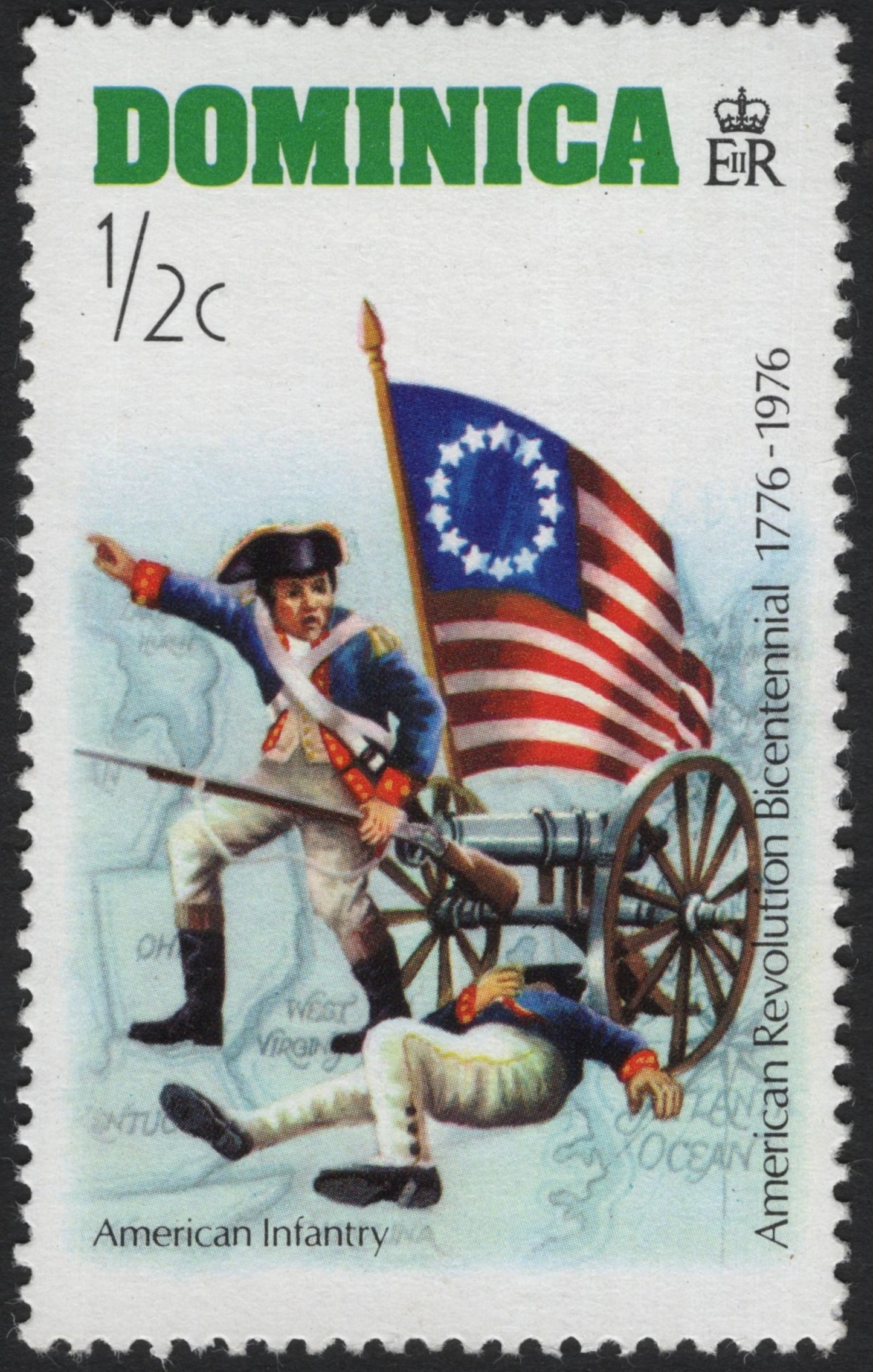 SCG3779 - Dominica 1976 – American Revolution Bicentennial (American Infantry)
