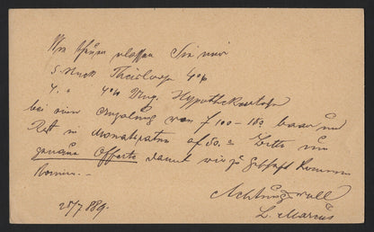 SCG3806 - Austria 1889 Postal Card – 2 Kreuzer Brown (Novoselitz to Vienna)