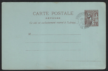 SCG3816 - Monaco 10 Centimes Postal Reply Card (Early 20th Century)