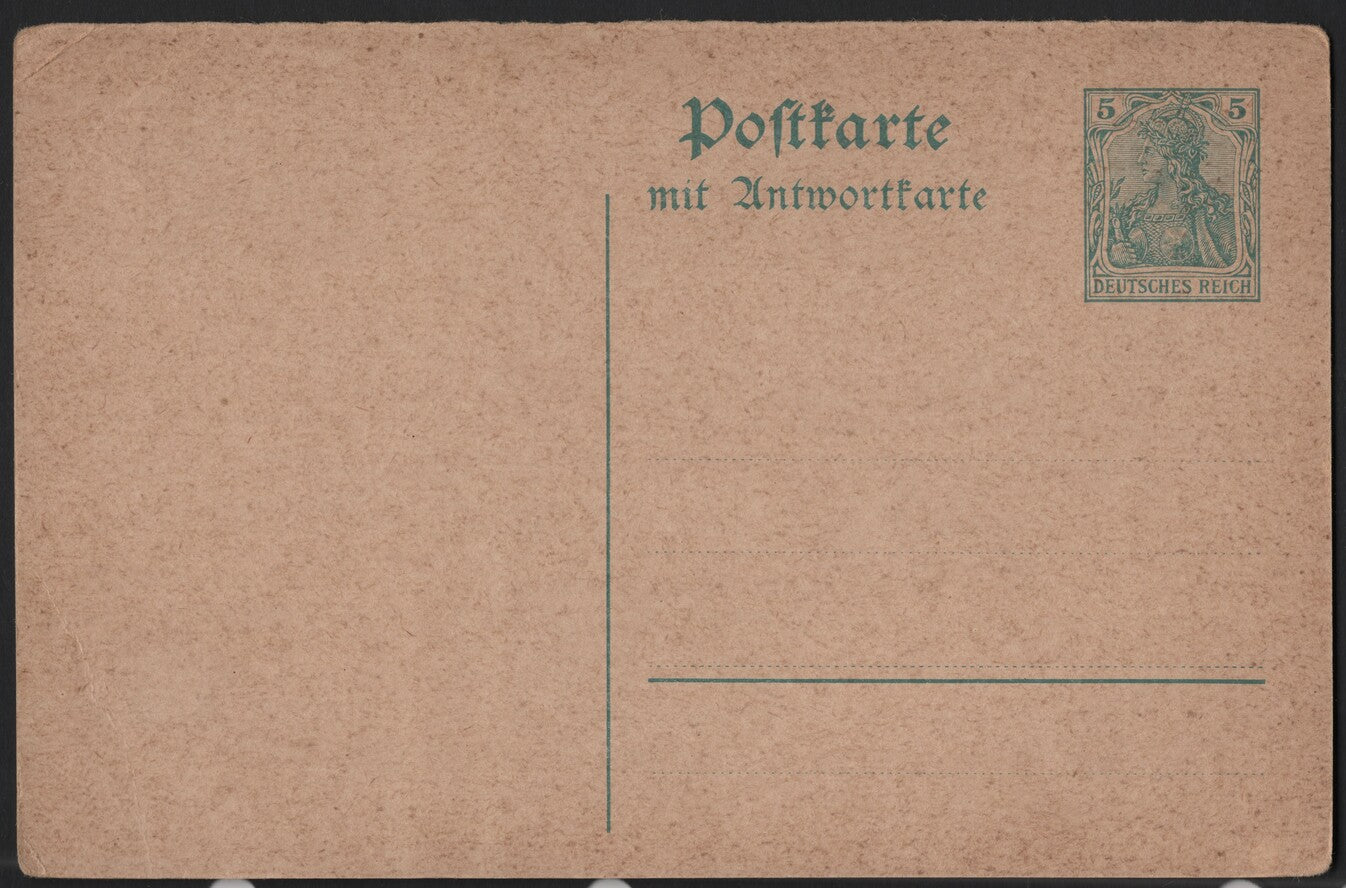 SCG3818 - Germany 5 Pfennig Germania Postal Reply Card – Deutsches Reich