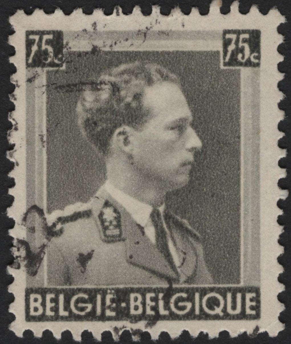 SCG3825 - Belgium 75c King Leopold III Definitive Stamp (1930s–40s)