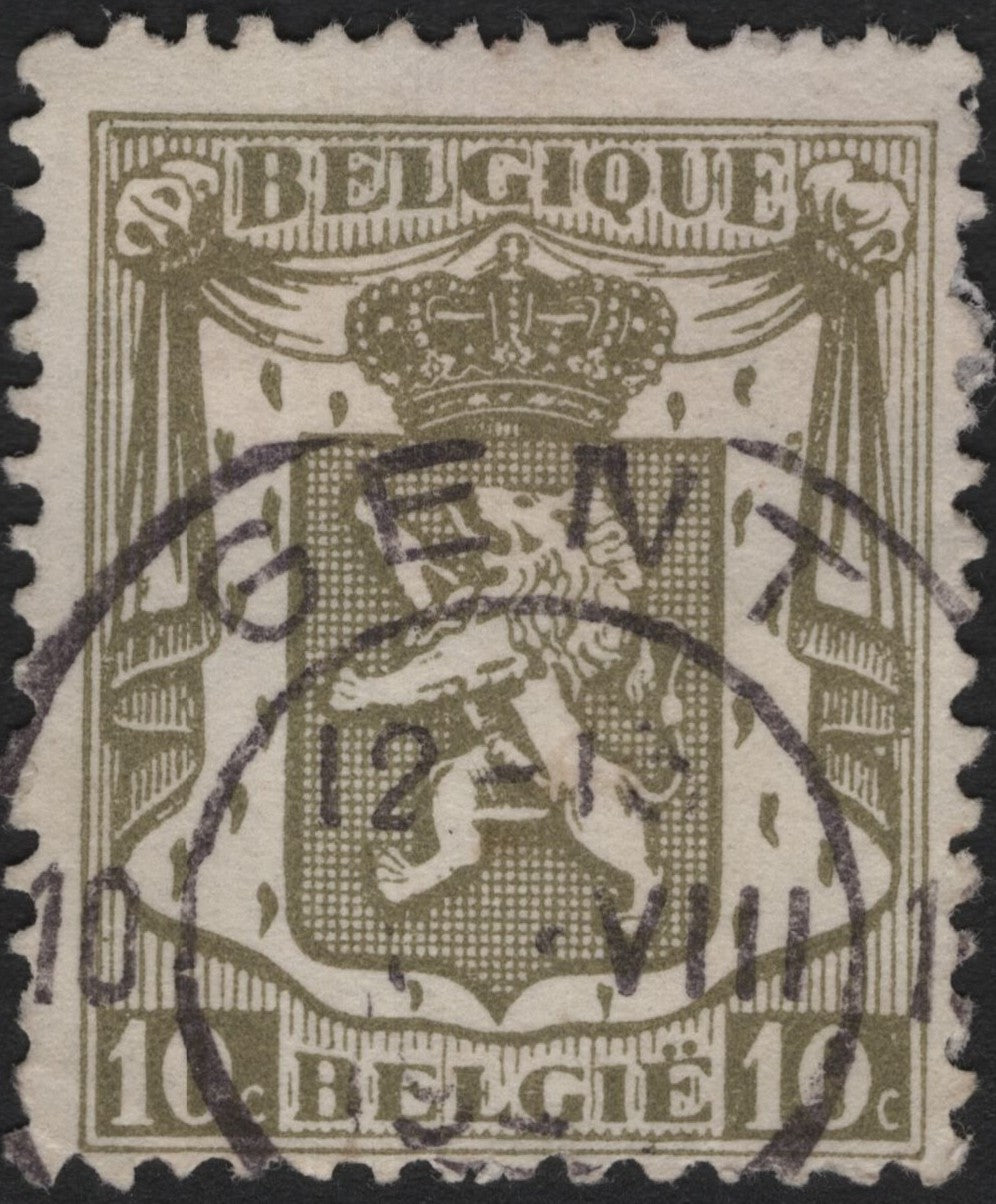 SCG3844 - Belgium 1907 – Coat of Arms, 10c Olive Brown