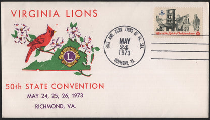 SCG3919 - USA – Virginia Lions 50th State Convention Cover (1973)