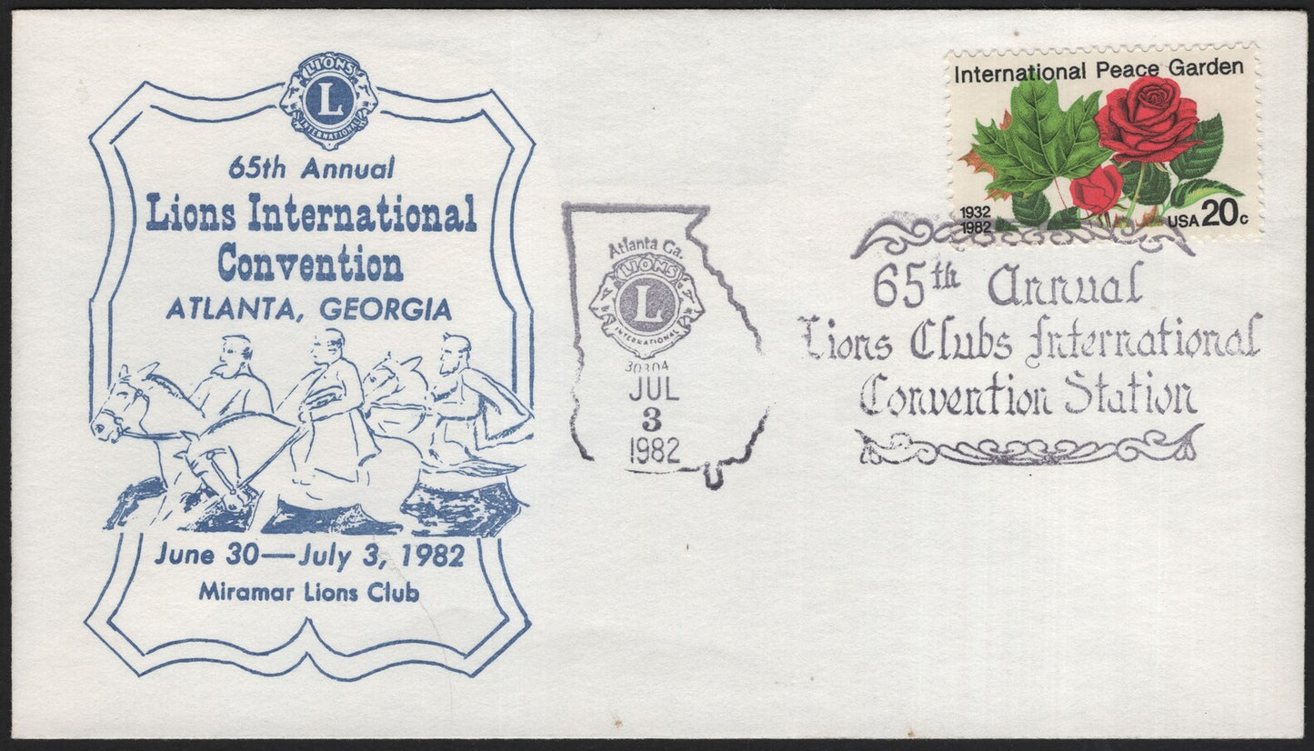 SCG3921 - USA 1982 Lions Clubs International Convention Cover – Atlanta, Georgia