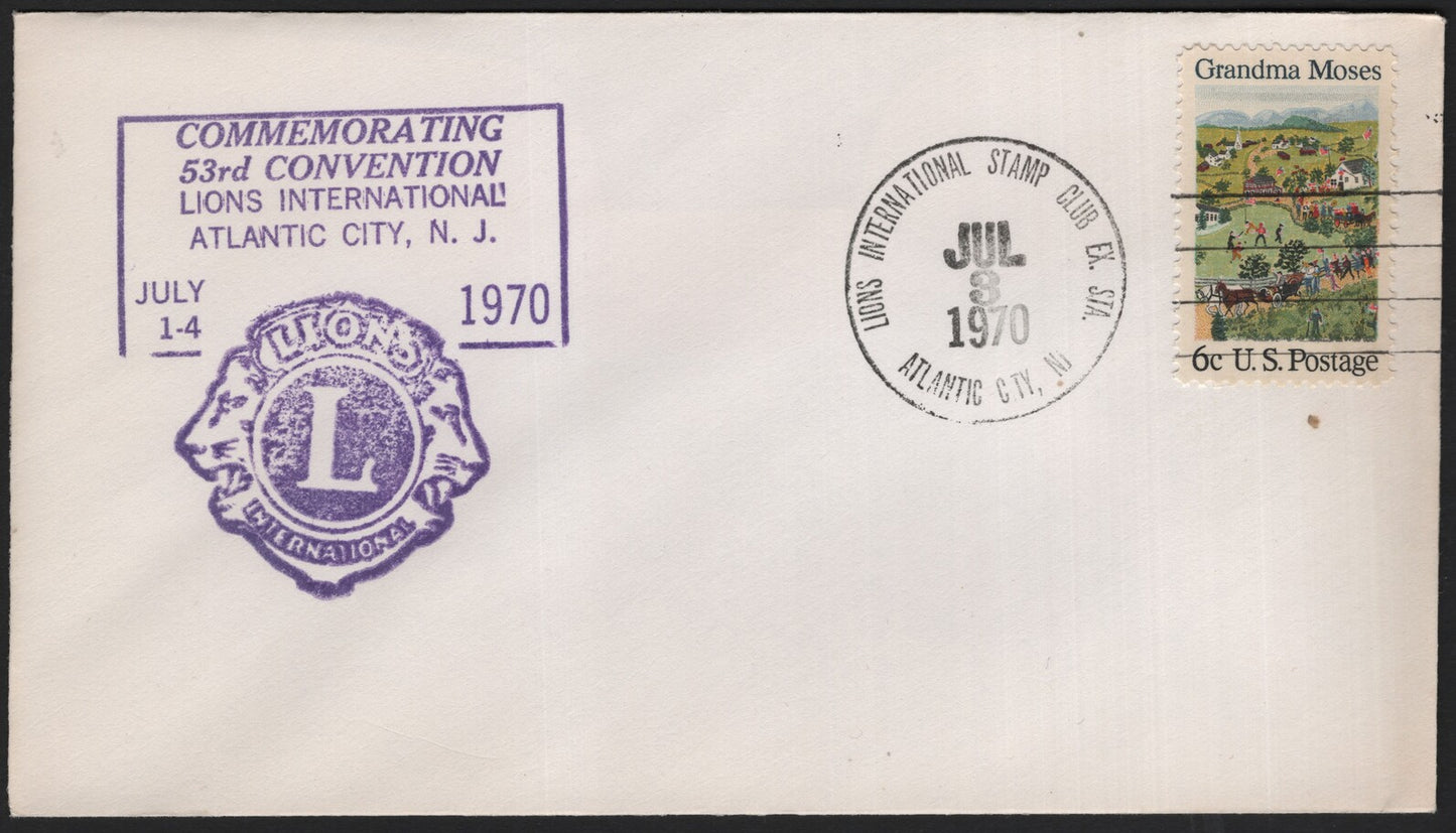 SCG3925 - United States 1970 – Lions International 53rd Convention Commemorative Cover (Atlantic City, NJ)
