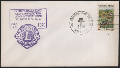 SCG3925 - United States 1970 – Lions International 53rd Convention Commemorative Cover (Atlantic City, NJ)