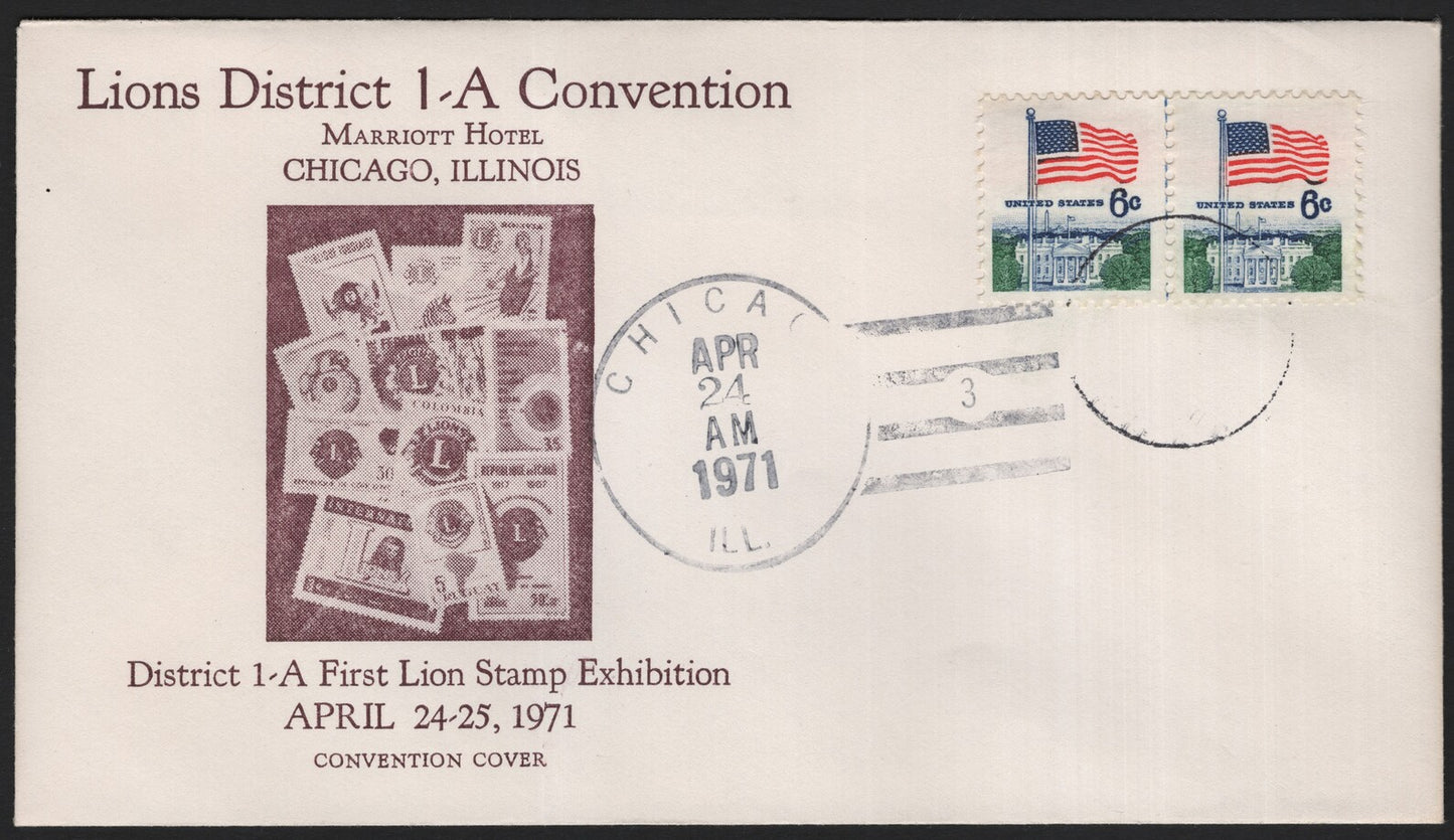 SCG3928 - United States 1971 Lions District 1-A Convention Cover – Chicago, Illinois